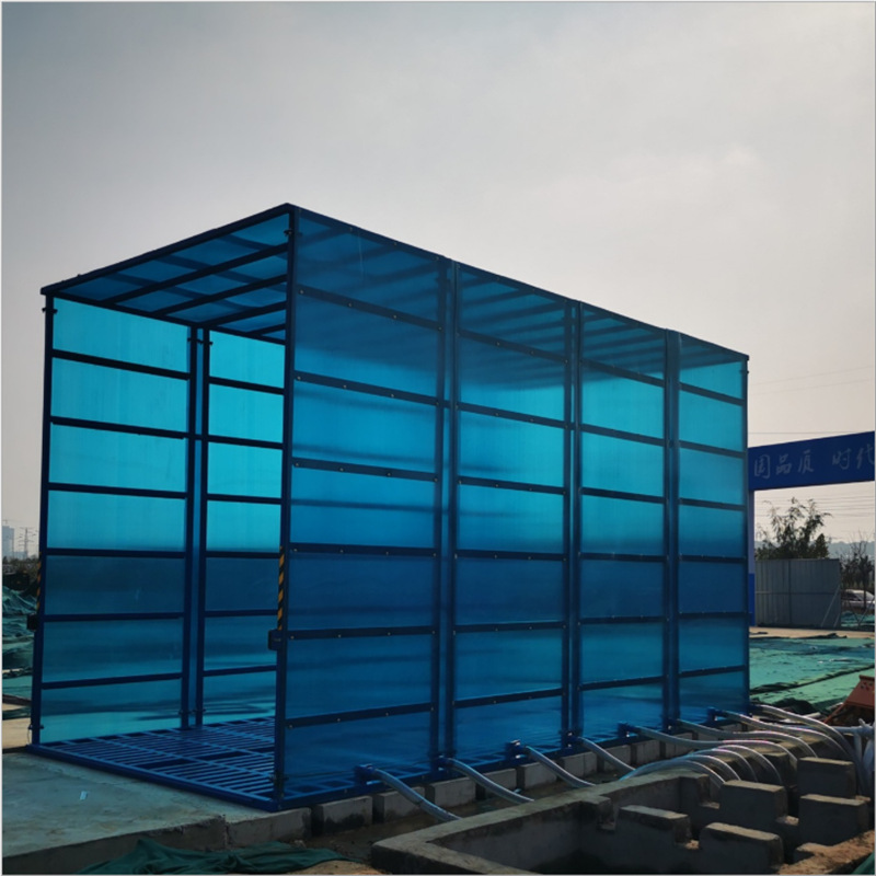 自排泥八滚轴洗轮机 阳光板封闭式洗车机厂家工地洗车机