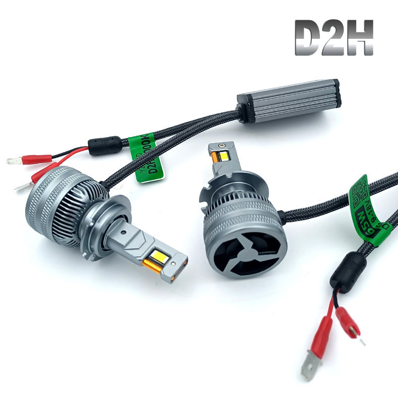 D2H car lens dedicated LED headlights upgraded from 35W xenon lamps to 65WLED headlights with 3 times the brightness spotlight