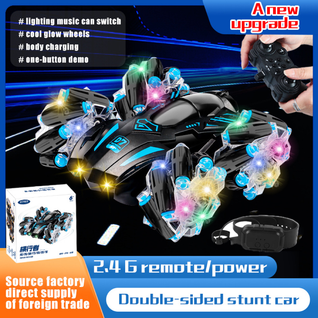 Nuevos productos transfronterizos seleccionados Sensor de gestos para niños Coche de control remoto Juguete Mini 2.4G Truco de deformación a la deriva Coche de doble cara