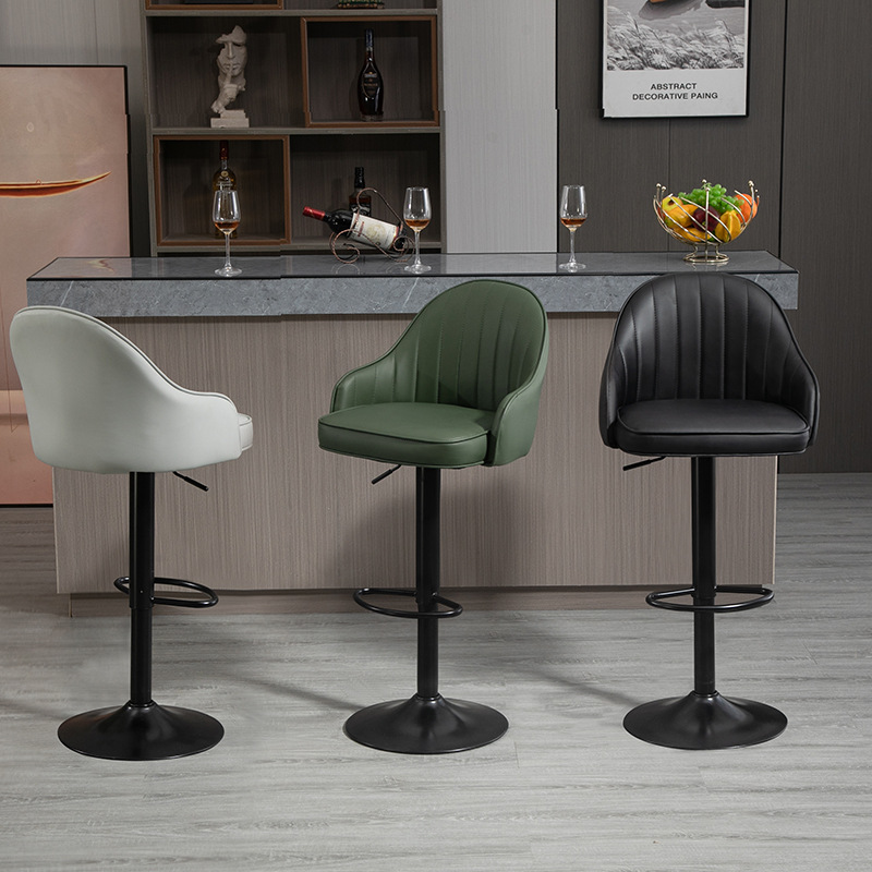 Sillas de bar elevadoras de lujo caja registradora taburetes altos simples taburetes de bar domésticos respaldo giratorio silla de bar de recepción image 4