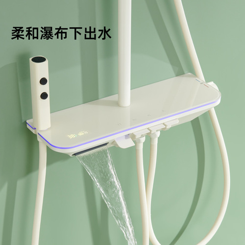 Xiaohongshu Internet celebrity cream piano key atmosphere lamp large shower head set digital display glass shelf booster 