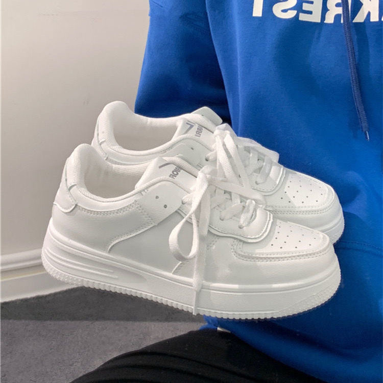 Zapatillas Blancas Versátiles para Mujer, Primavera 2025, Estilo Coreano, Suela Gruesa, Deportivas Casuales, Otoño, Venta Directa de Fábrica