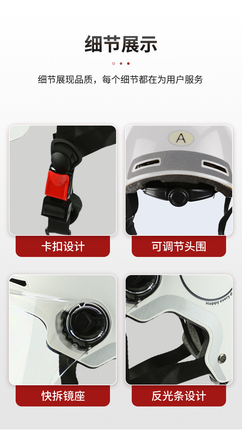 New White Motorcycle Rider Helmet, Suitable for All Seasons, Customized Advertising, 3C Certified, New National Standard Electric Vehicle Helmet