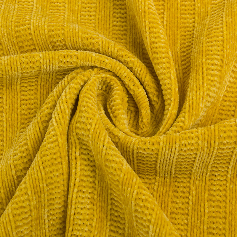 300克雪尼尔仿毛衣罗纹粗针针织面料 针织套衫毛衣面料