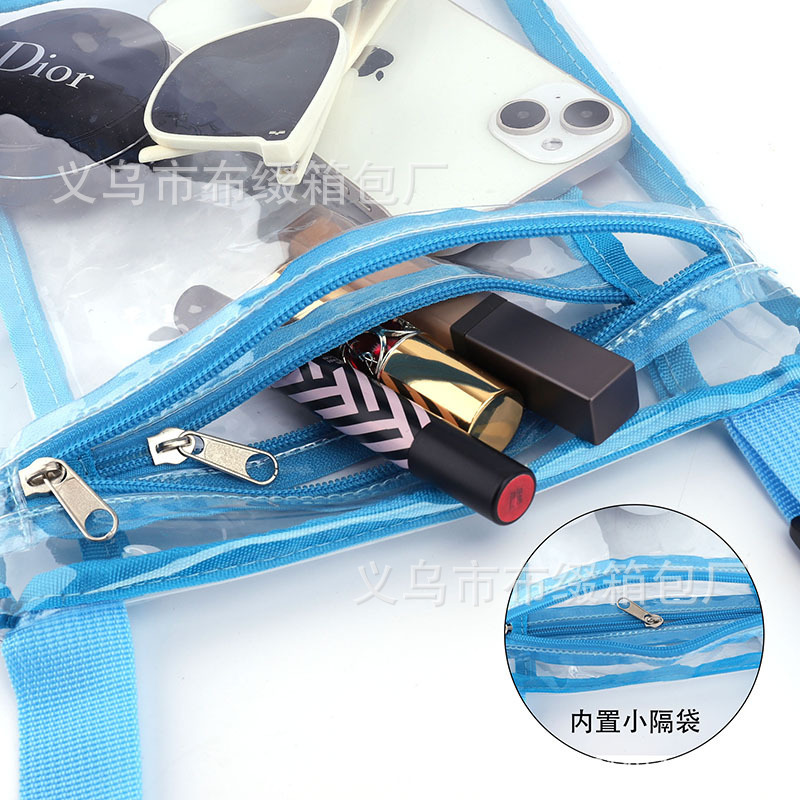 ヨーロッパ式PVCシングルショルダーバッグ携帯防水収納袋透明ビーチ収納バッグ多機能収納小包|undefined