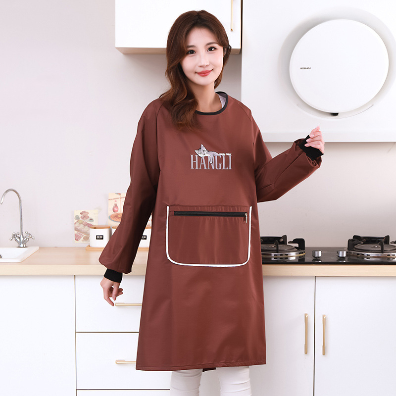 Impermeable a prueba de agua, delantal de manga larga, ropa de trabajo impermeable de moda, traje de cocina casera, gatito