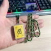 Transparent green black bead chain + plastic Shurangama mantra