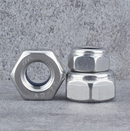 304 stainless steel anti-loosening nut nylon locking nut galvanized loosening nut self-locking nut M4/M5/M6/M8