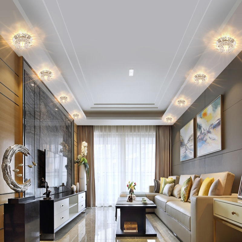 거실 스포트라이트 다운 라이트 LED 천장 램프 임베디드 홀 램프 황소의 눈 램프 크리스탈 통로 램프 현관 복도 램프