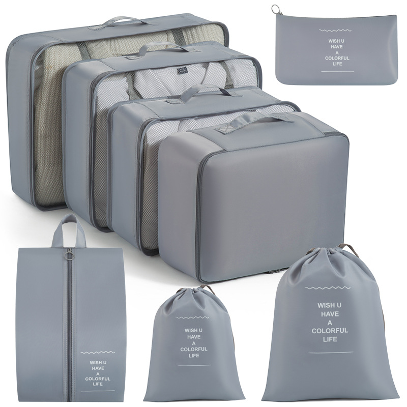 Bolsa de almacenamiento de viaje transfronterizo de ocho piezas Bolsa de almacenamiento de viaje de negocios Bolsa de almacenamiento de gran capacidad Bolsa de almacenamiento de viaje impermeable