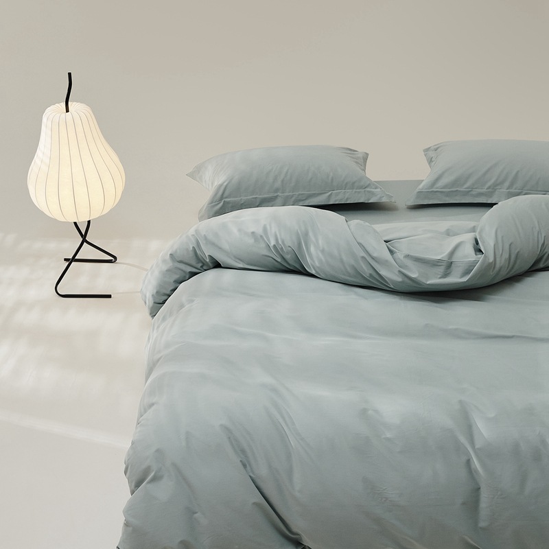 High-end 100 Xinjiang long-staple cotton brushed four-piece cotton thickened cotton quilt cover pillowcase three-piece set autumn and winter 4