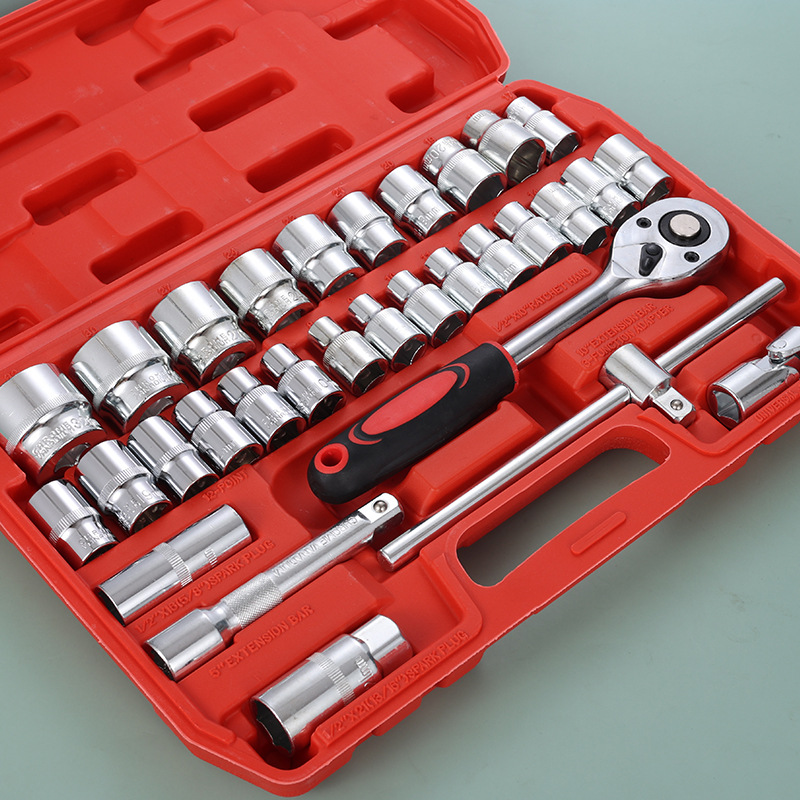 Fabricante 3 juego de manga de 2 piezas llave de enchufe bujía herramienta combinación traje conjunto de 37 piezas