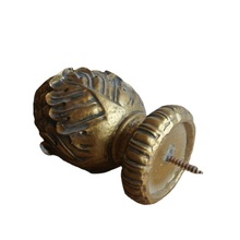 仿古铜 雕花 50mm窗帘杆 头 树脂工艺品厂家 家居 柜 门 拉手批发