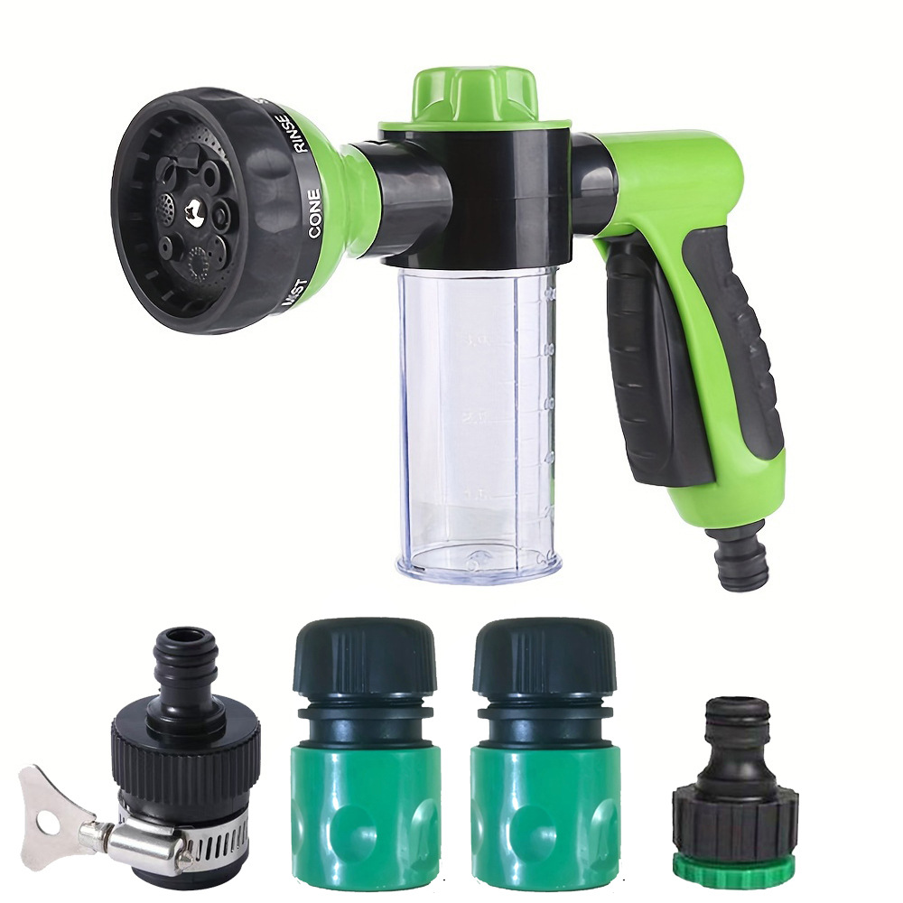 Home 8 funciones espuma pulverizador pistola de agua lavado de automóviles espuma pistola de agua limpia cepillo de automóviles artefacto espuma pistola image 10