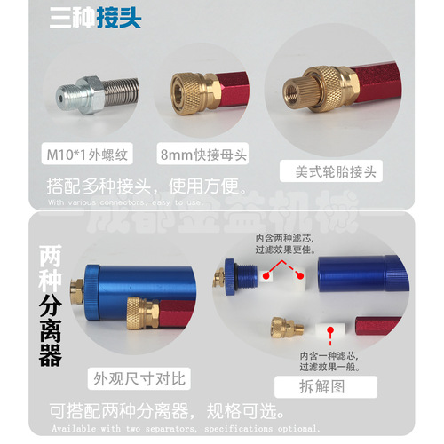 Manufacturer cross-border high-pressure air pump 30mpa stainless steel folding large watch high-pressure manual air pump 30mpa