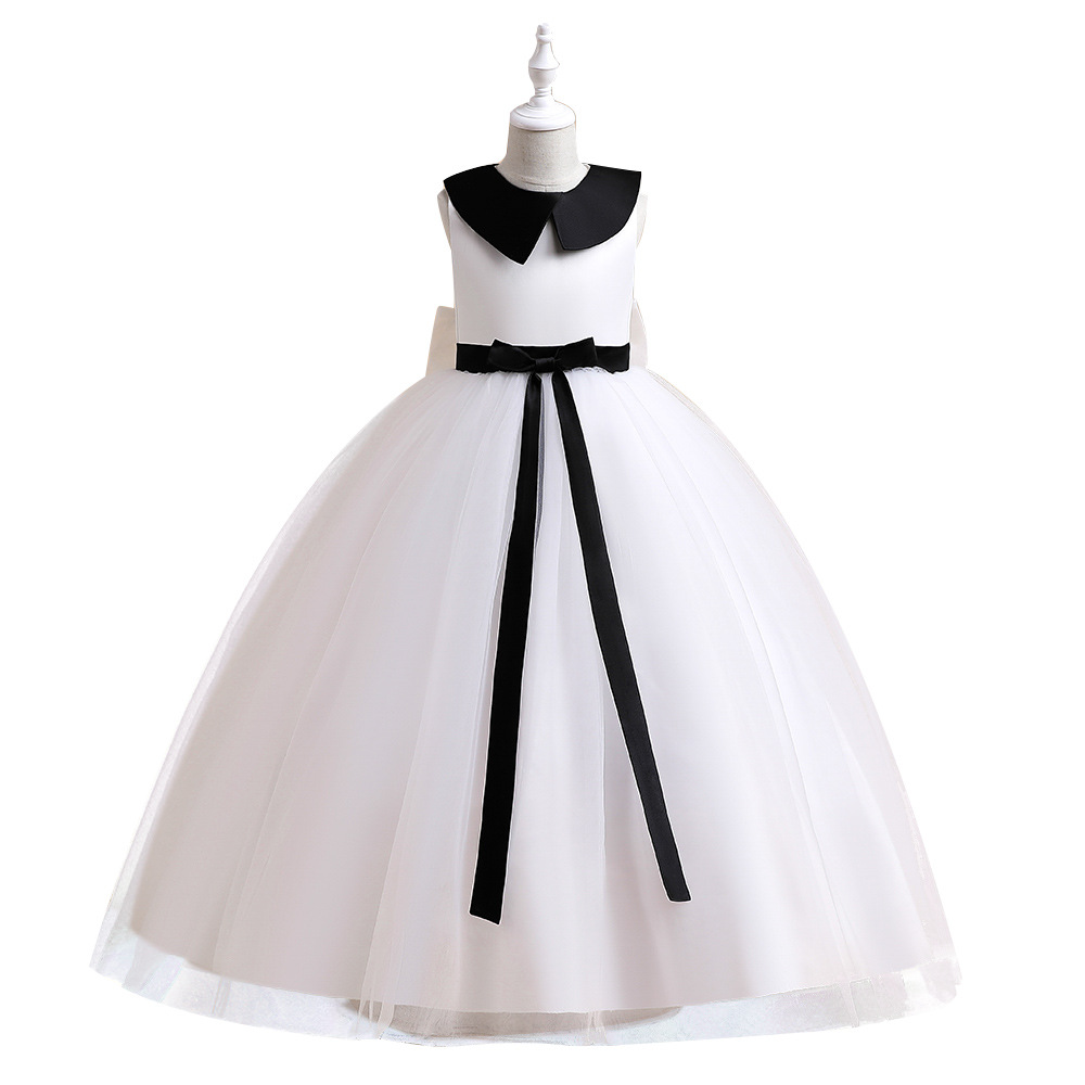 Verano nuevas niñas vestido de comercio exterior niños host vestido rendimiento pettiskirt arco princesa malla falda