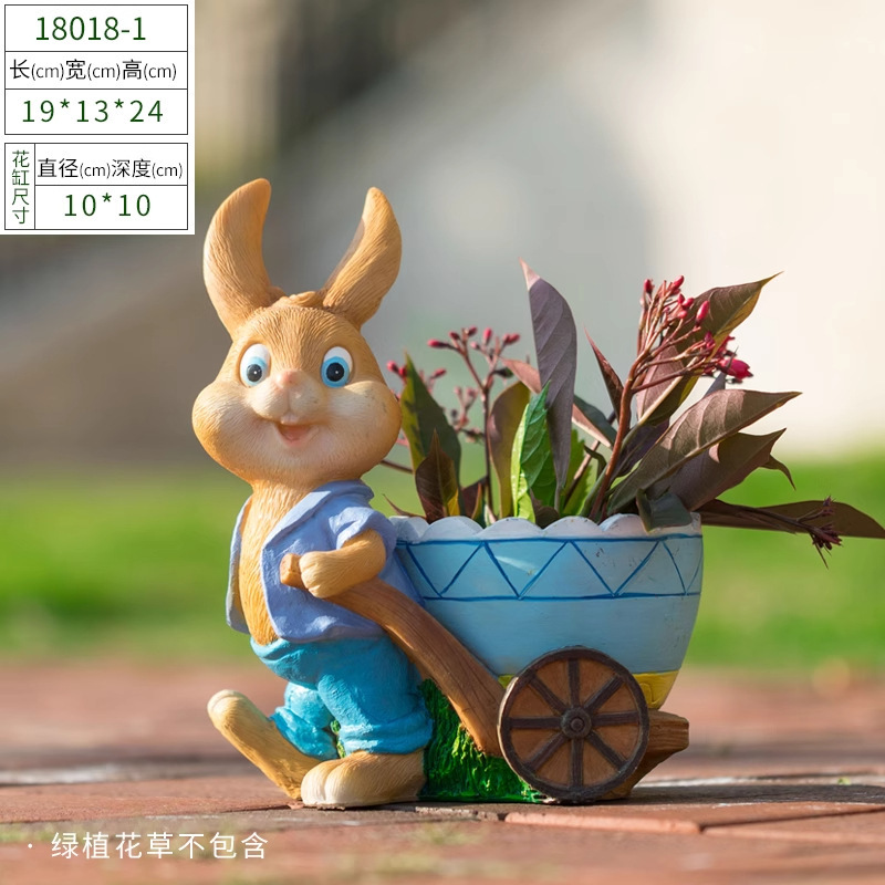 グラスファイバー漫画ウサギの彫刻庭の風景屋外庭庭芝生幼稚園装飾装飾品|undefined