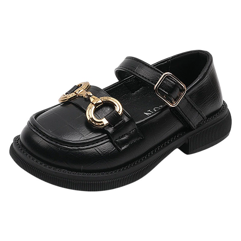 Модные детские туфли для девочек весна 2025, стиль JK, с металлической пряжкой, принцессные туфли, детские кожаные туфли, дышащие.
