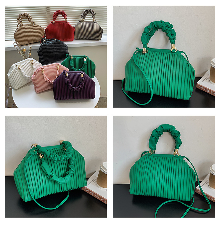 New Fold Cloud-shaped Solid Color Large-capacity Shell Bag Wholesale Nihaojewelry display picture 2