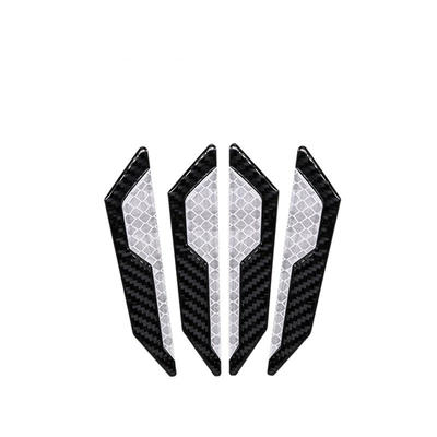 Car Reflective Warning Sticker Car Door Body Carbon Fiber Pattern Anti-scratch Decoration Reflective Sticker Night Travel Reflective Warning (Other Automotive Exterior Supplies) - outer-black-inner-white