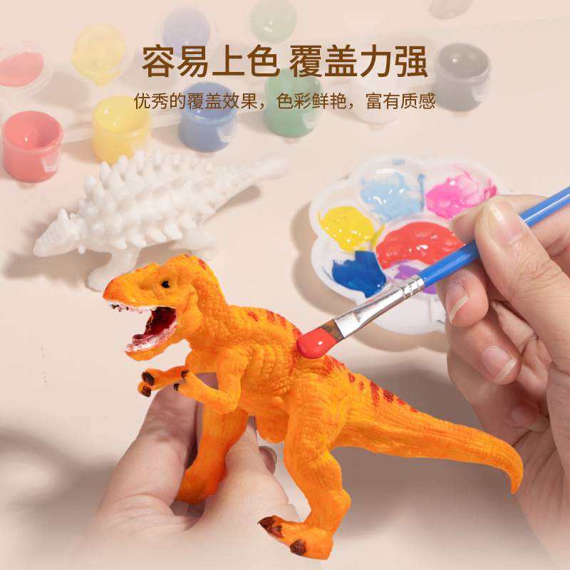 DIY Coloring Dinosaur Children's Toy White Skeleton Figure Scribbling Hand-painted Coloring Craft Kindergarten Coloring Model Wholesale