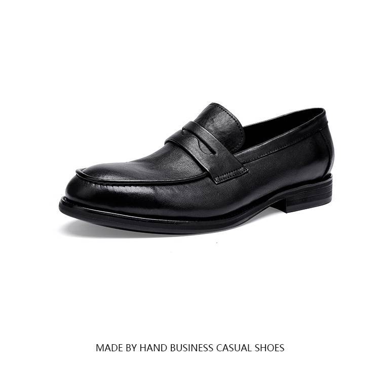 Neue waschen vintage pferd leder schuhe eine slip-auf bean schuhe herren schuhe licht luxus high-end gerade leder schuhe leder laufsohle_voghion.com