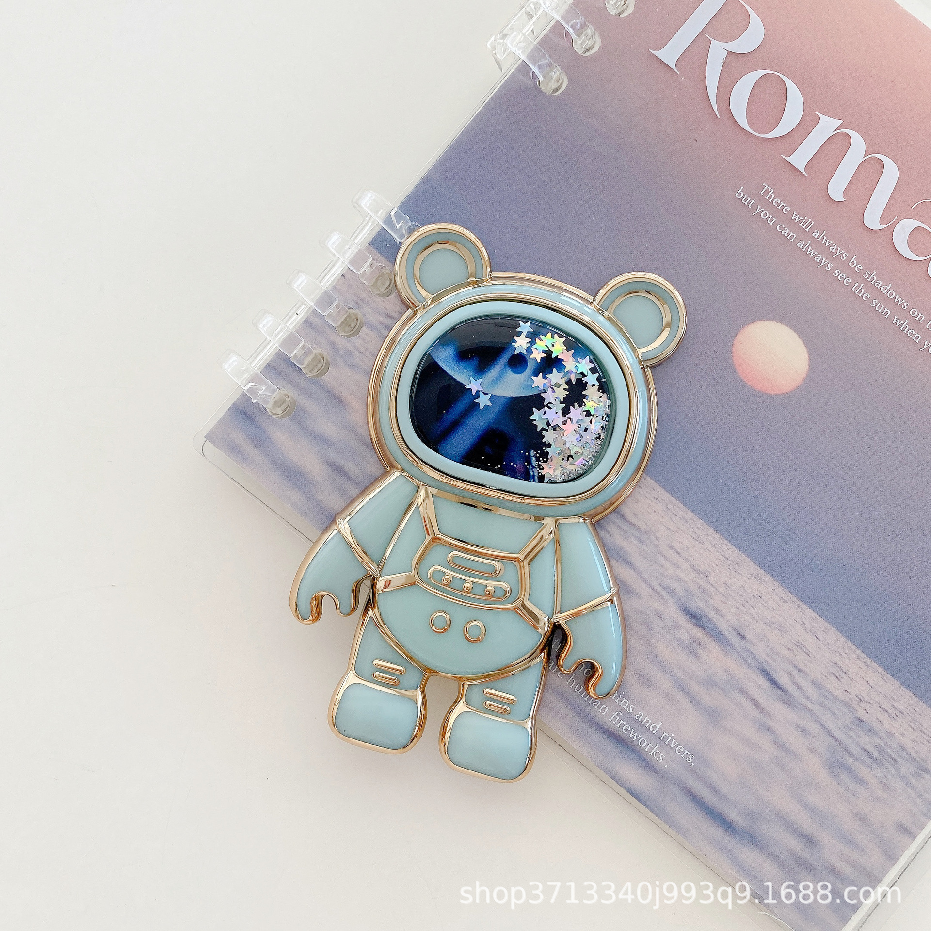 Nuevo gato orejas de arena movediza soporte de galvanoplastia astronauta pegatina perezoso plegable soporte de escritorio