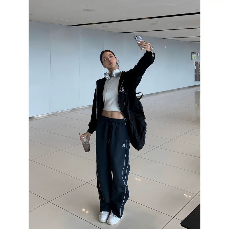 2025 Summer New Korean Designer Straight Cargo Pants Rr Parallel Bars Nylon Quick-Drying Pants Casual Sports Pants