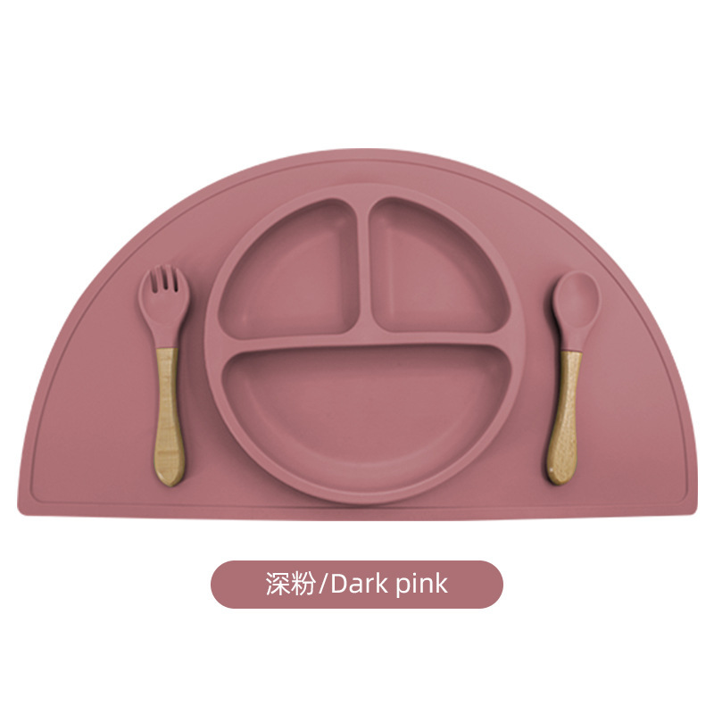 Vajilla de bebé de doble capa, mantel semicircular para niños, almohadilla de aislamiento térmico de silicona, posavasos creativos, almohadilla antideslizante, mantel de mesa, mantel occidental