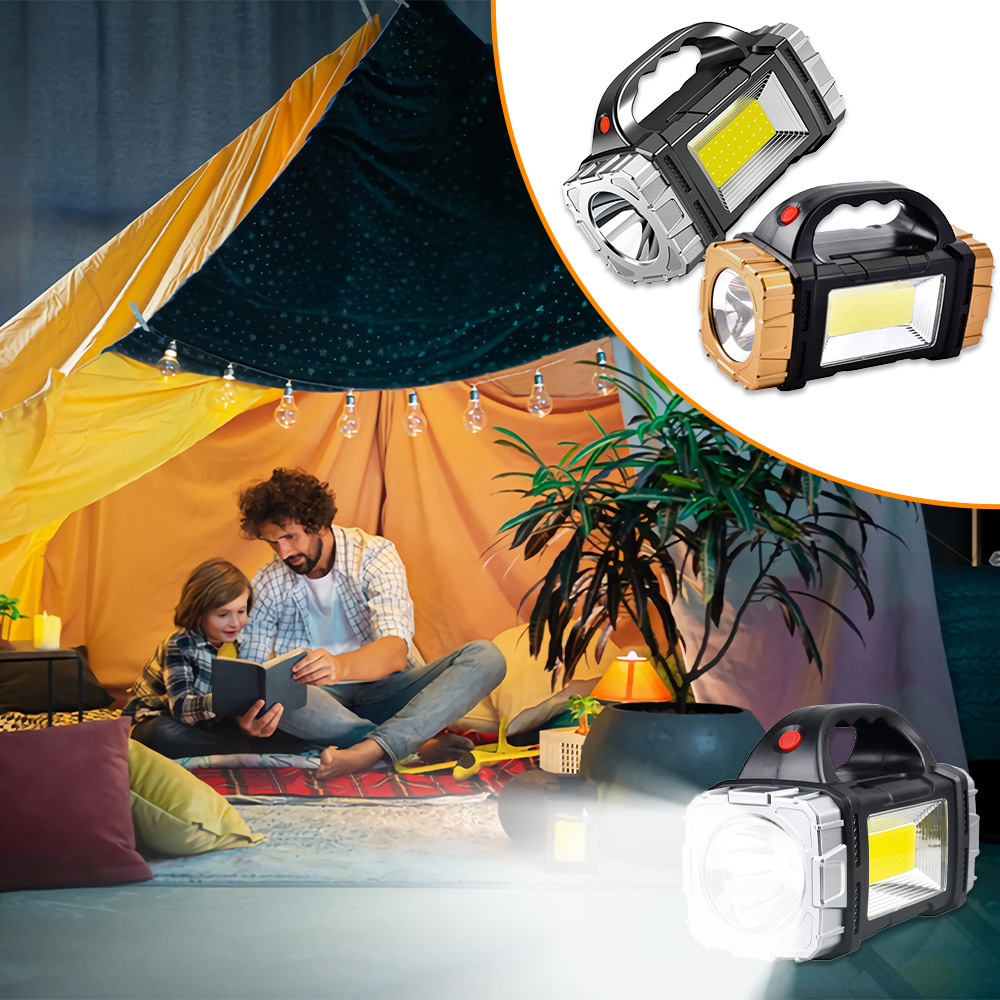 Nueva lámpara portátil multifuncional exterior solar recargable LED lámpara de iluminación de luz portátil