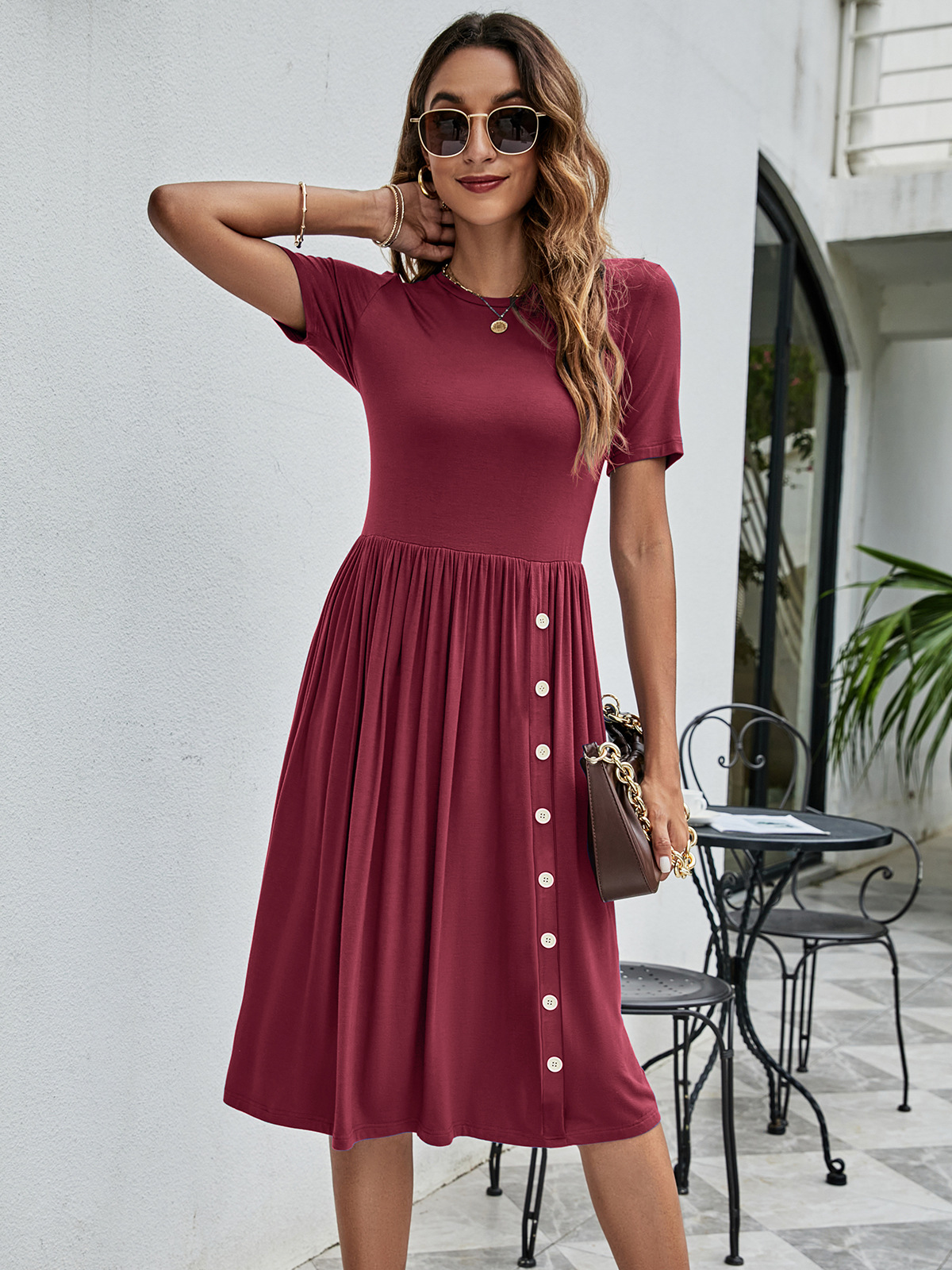 Solid Color Dress Image 6