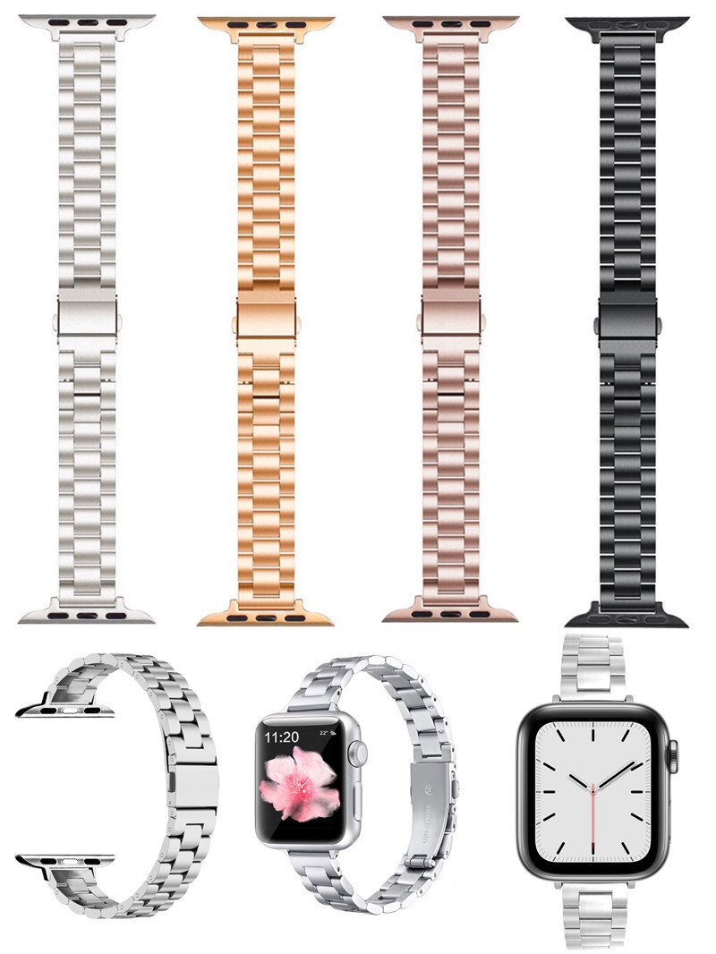 62g Weight Apple watch watchband Classification 304 Stainless Steel Material Solid Color Pattern Casual, Retro Style Casual Retro Solid Color Apple Watch Watchband 无