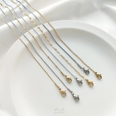 Titanium steel color-preserving double-circle necklace O-chain snake bone chain box chain bead chain with extension chain lockchain DIY fine chain