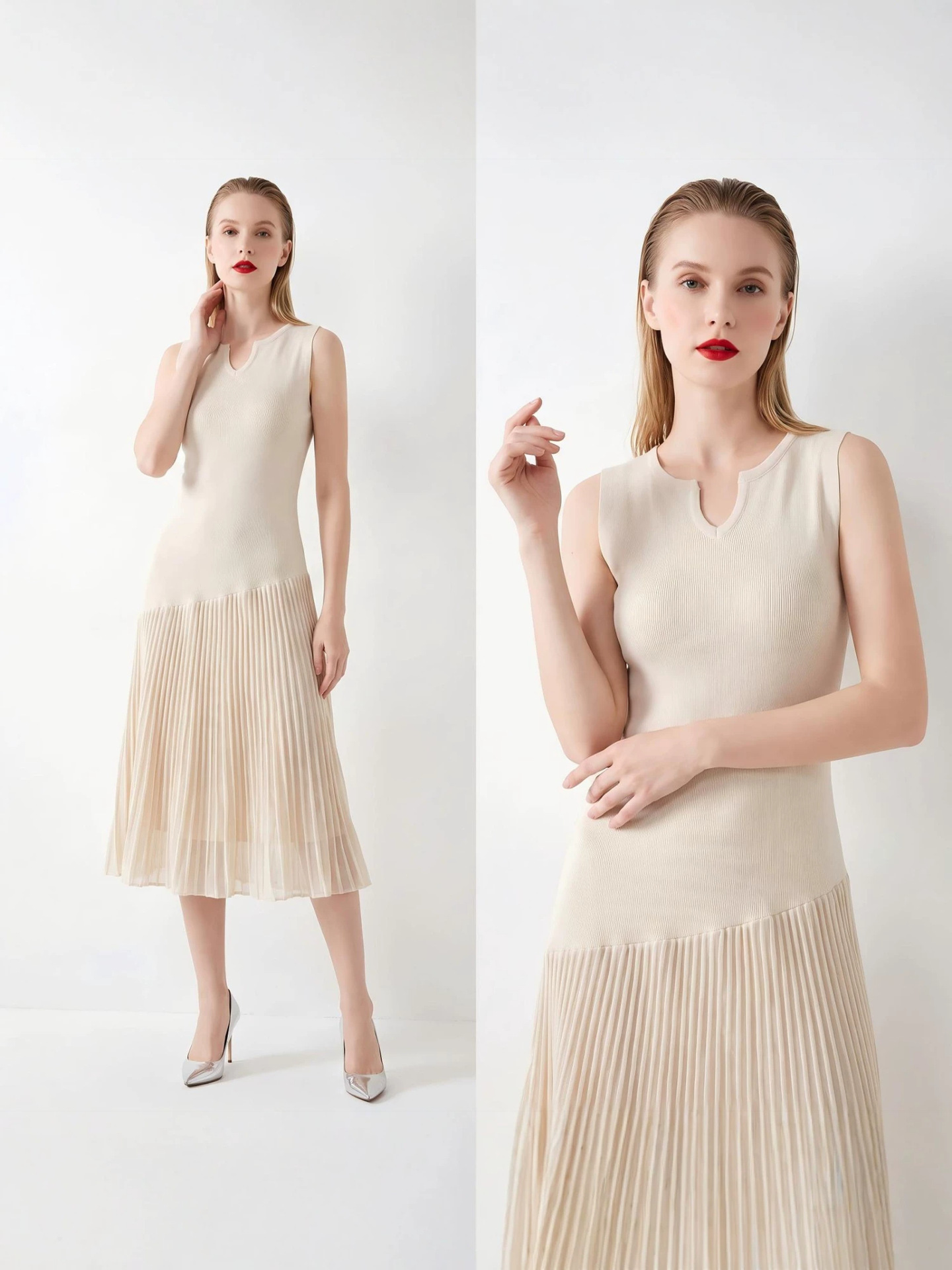 elite knitted asymmetrical summer dress