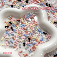 新作樹脂kt蝶結びネイルアクセサリー立体マカロンカラー混入爪ドリルdiy部品卸売り