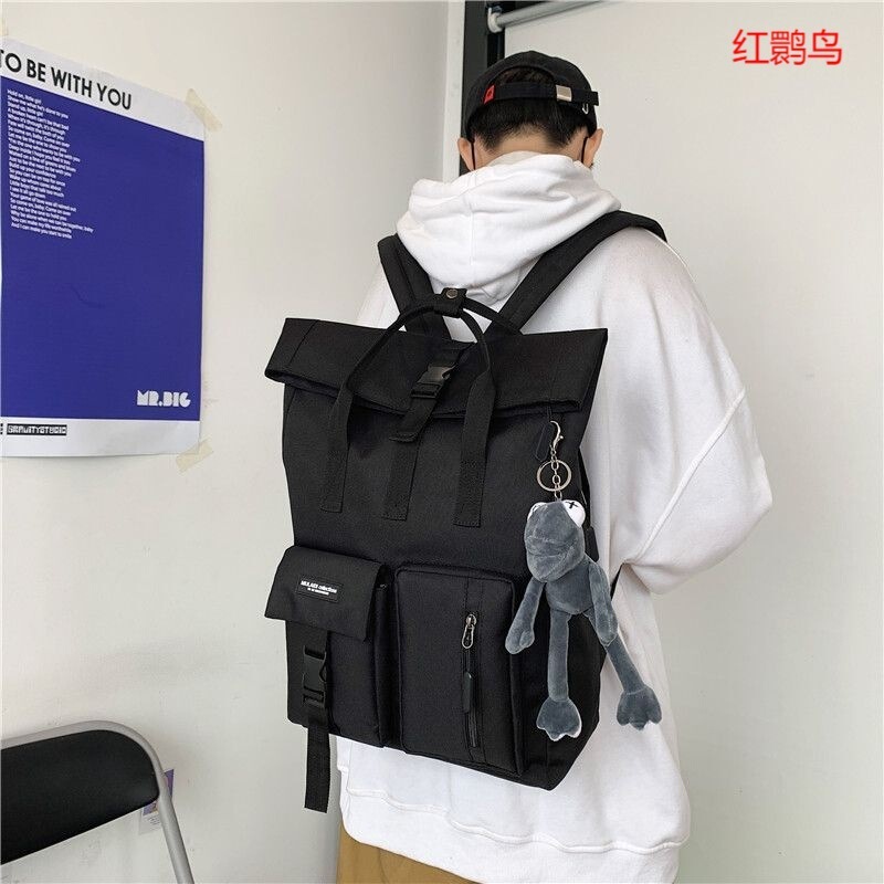 Red Crane Bird Large Capacity Japanese Style School Bag Student Travel Backpack for College, Middle, and High School Students New Model Backpack for Boys