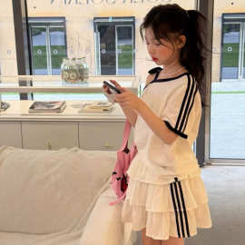 女童夏套装2026新款大童女装时髦洋气夏装儿童夏季运动休闲两件套