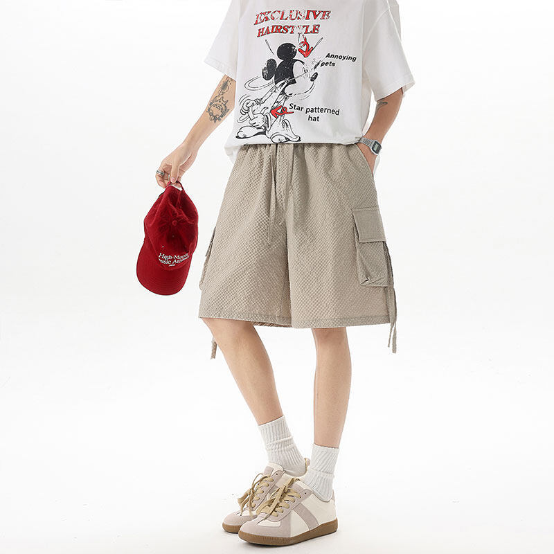 2025 New Men's Casual Quick-Drying Pants Cool Texture Loose Multi-Pocket Cargo Pants Large Size Shorts Men's Pants