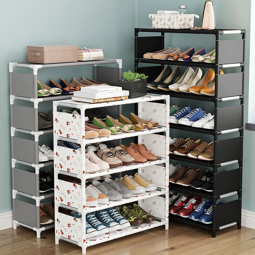 Shoe rack sturdy shoe cabinet dustproof multi-layer household storage small narrow for rental apartments and student dormitories