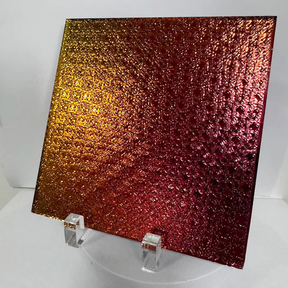 厂家彩色镜片水晶玻璃贴片镜面螺旋梯形玻璃砖工艺品装饰材料