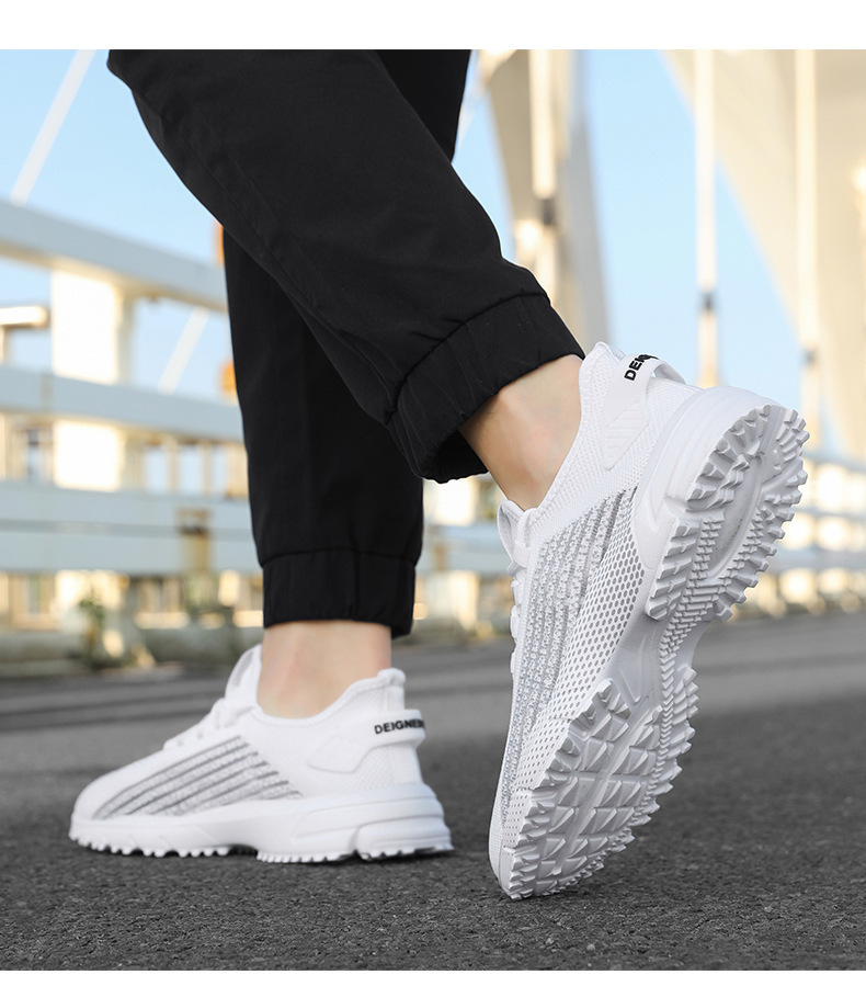 Große Größen Herrenschuhe Neue Marathon-Langstreckenlaufschuhe, atmungsaktive und leichte Laufschuhe Herren Flywoven Mesh Joggingschuhe_voghion.com