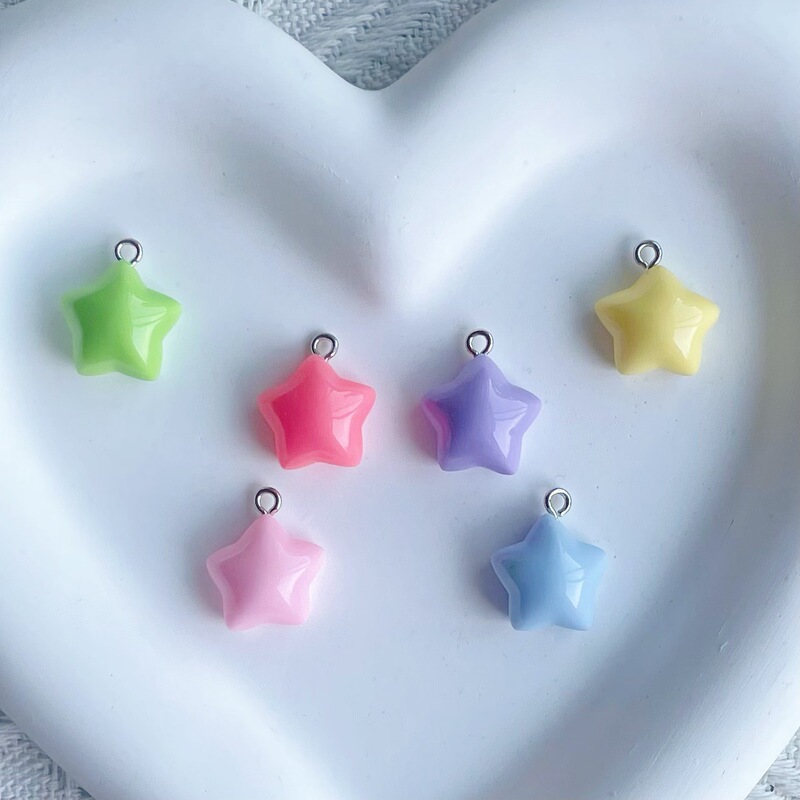 Resin Pendant Five-pointed Star Pendant Pendant Perforated DIY Pendant Necklace Children's Cross-border Jewelry Accessories Sheep Eye Stud