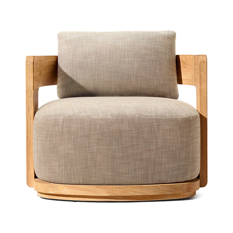 Sofá de madera maciza al aire libre patio villa balcón al aire libre ocio tronco de muebles combinación de teca nórdica sillón mesa de té