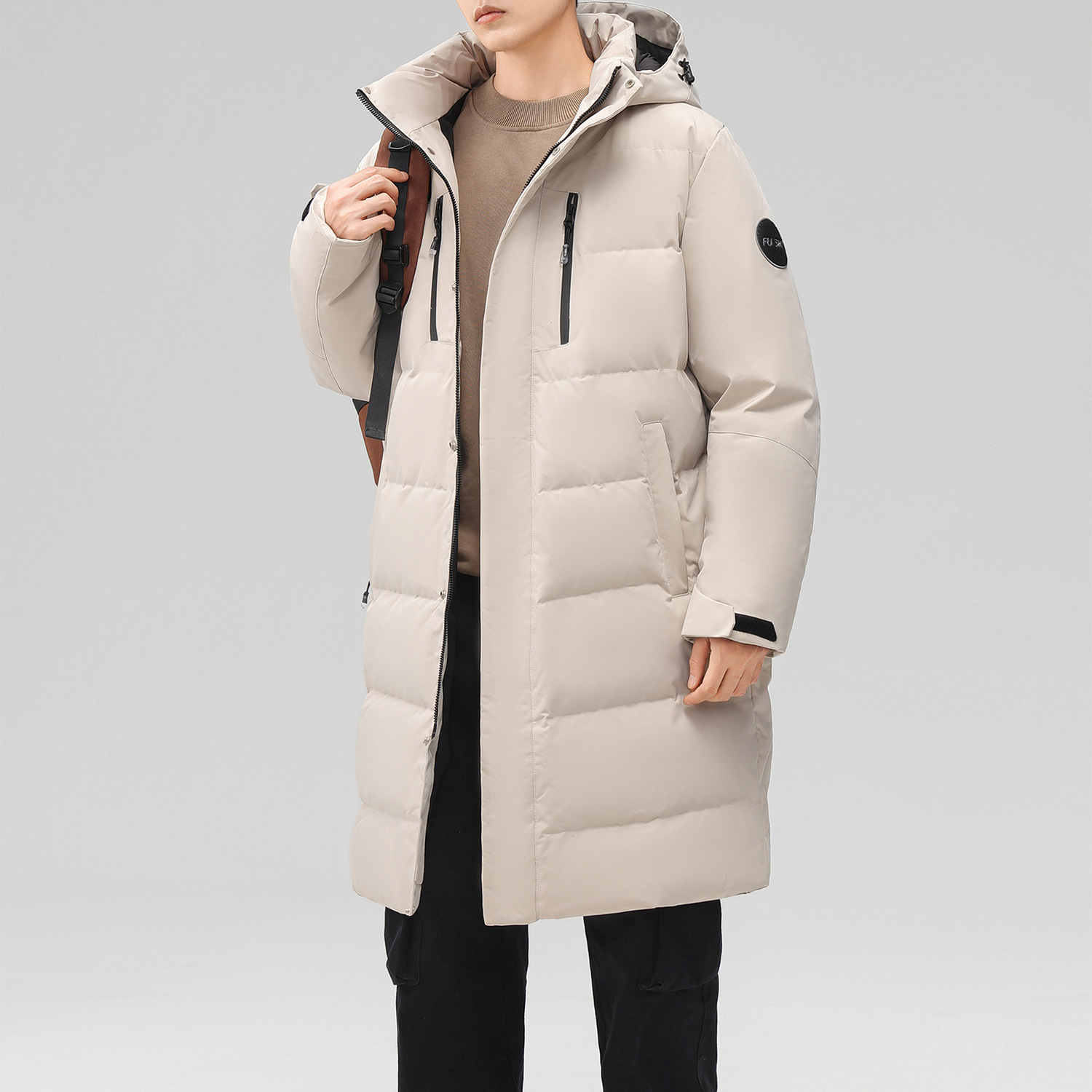 Mid-Length down Jacket for Men, Winter 2026 New Style, Trendy Brand for Teenagers, Cold-Proof Clothing, Thickened Coat for Boys