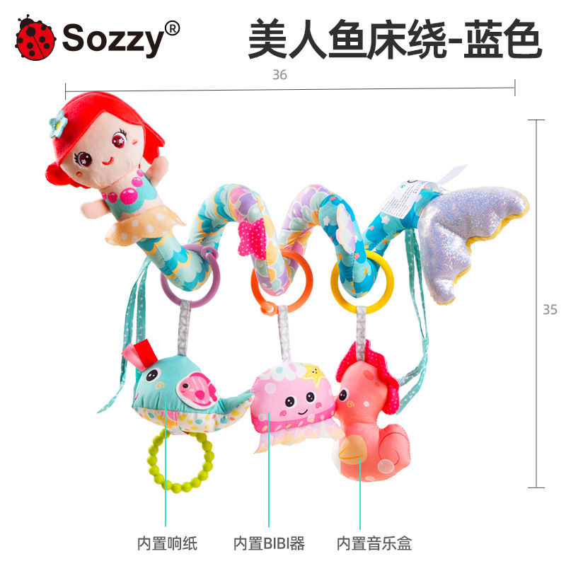 Sozzy Baby Carriage Colgantes Baby Tower Colgantes Campana Cama de sirena alrededor de 0 - 1 años Juguetes de educación temprana