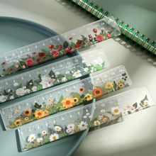 纸先生亚克力尺 花见系列 创意简约风植物手账办公拼贴素材单个入