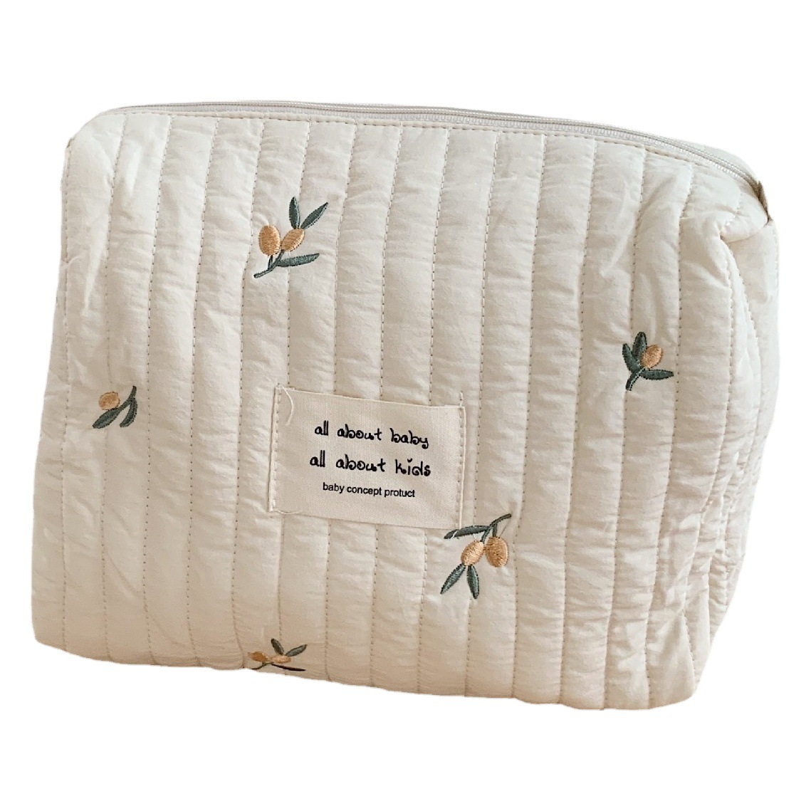 21131 ins estilo acolchado bordado bebé algodón carro colgando bolsa de la momia bolsa de almacenamiento bolso cosmético del bolso