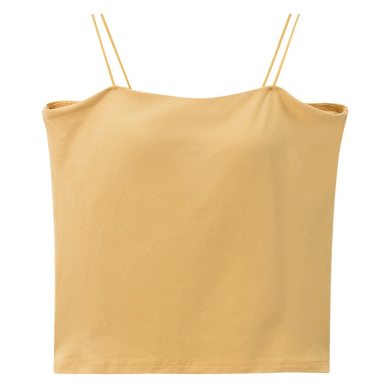 Модальная Женская камисоль с вырезом и нагрудной накладкой без стального кольца, летнее нижнее белье, домашнюю одежду можно носить на улице
