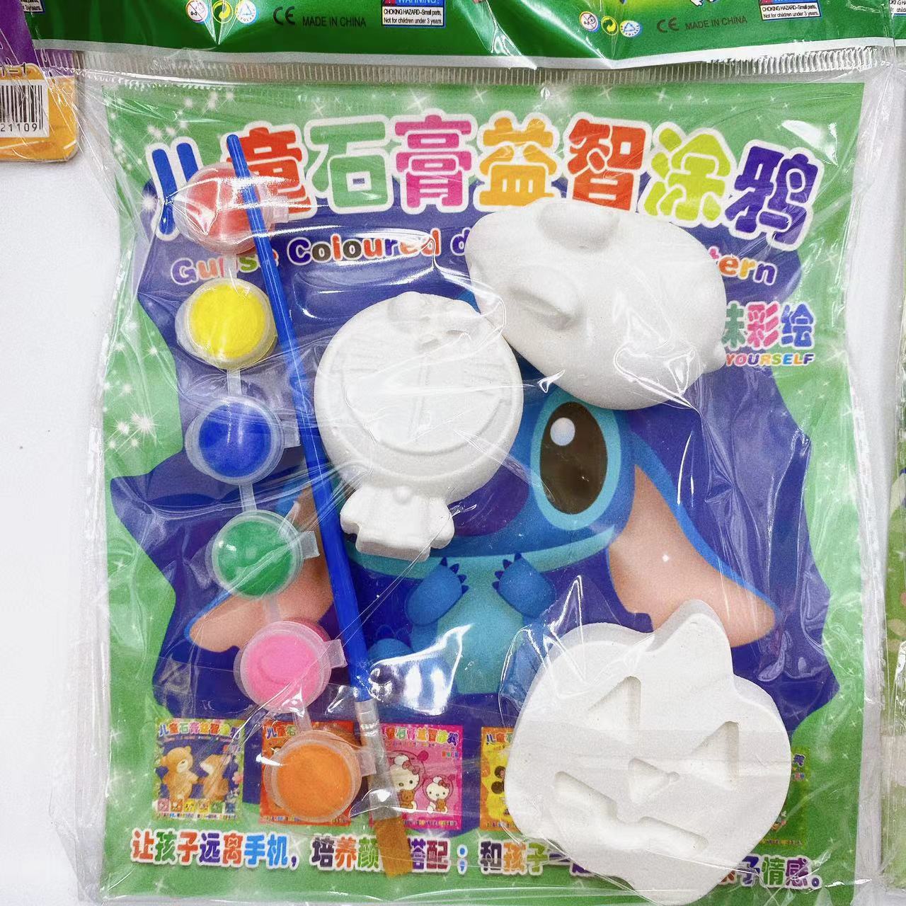 Puzzle infantil graffiti muñeca de yeso bolsas diy pintadas tres paquetes de blanco para poner al por mayor regalos al por mayor