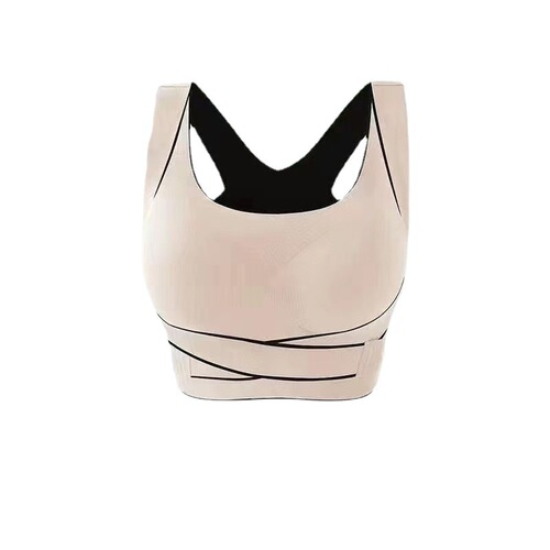 Quality version of the front-open button cross seamless back push-up and side breast women's underwear sports corrective bra without rims
